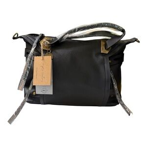 Ampere Creations Black Vegan Leather Shoulder Bag – Style S100